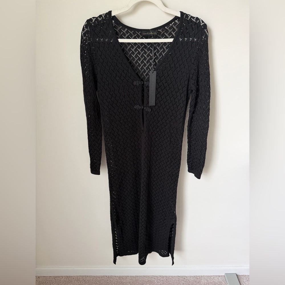 House of Harlow 1960 Black maxi long sleeve cover up Dress